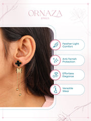 Black Clover Butterfly Drop Earrings