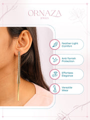 Crystal Cascade Long Earrings