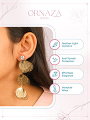 Golden Petal Statement Earrings