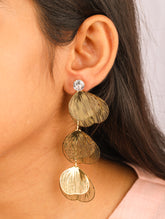 Golden Petal Statement Earrings