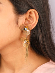 Golden Orchid Bloom Earrings