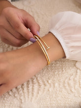 Golden Twin Line Open Bracelet