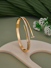 Golden Twin Line Open Bracelet