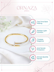 Gold Nail Charm Bracelet