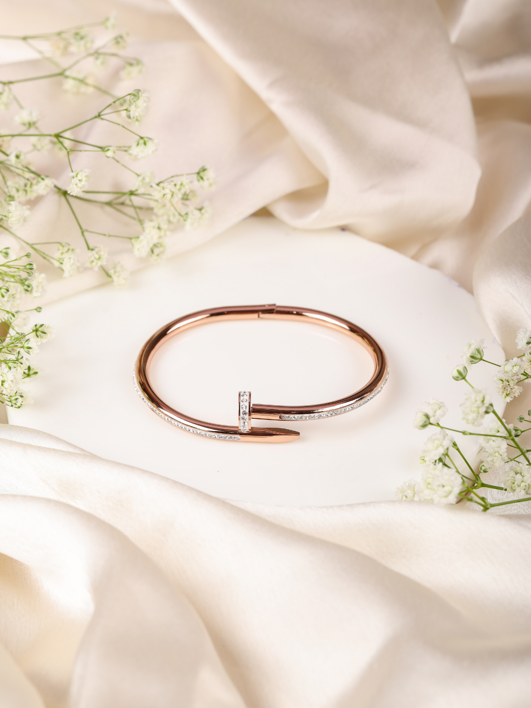 Rose Gold Nail Charm Bracelet