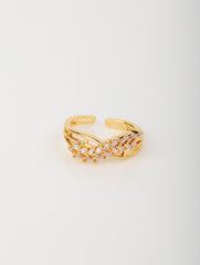 Golden Leaf Shine Ring