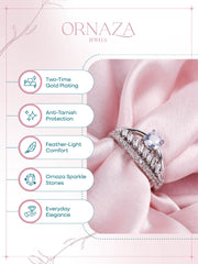 Crown Sparkle Solitaire Ring – Silver Edition