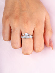 Crown Sparkle Solitaire Ring – Silver Edition