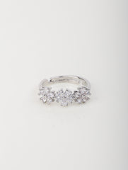 Floral Glow Silver Ring