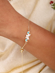 Twin Butterfly Evil Eye Bracelet