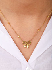 Golden Bow Necklace