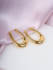 Golden Teardrop Hoop Earrings