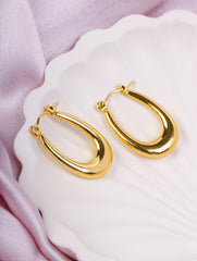 Golden Teardrop Hoop Earrings