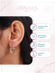 Textured Golden Hoop Earrings