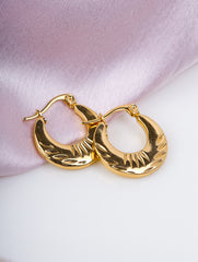 Textured Golden Hoop Earrings
