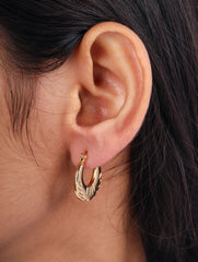 Textured Golden Hoop Earrings