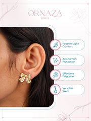 Golden Bow Stud Earrings