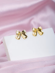 Golden Bow Stud Earrings