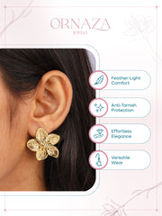 Golden Blossom Stud Earrings