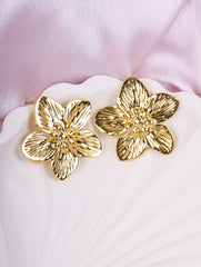 Golden Blossom Stud Earrings