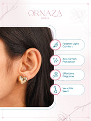 Golden Heartbeat Stud Earrings