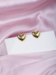 Golden Heartbeat Stud Earrings