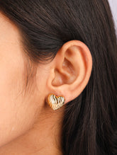 Golden Heartbeat Stud Earrings