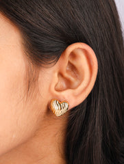 Golden Heartbeat Stud Earrings