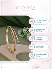 Golden Twin Line Open Bracelet