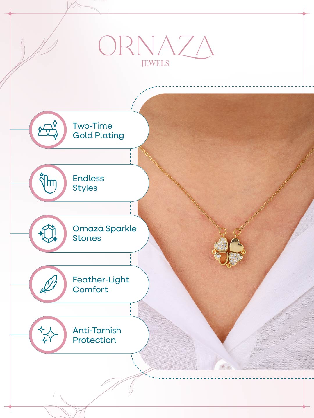 Golden Heart Charm Necklace