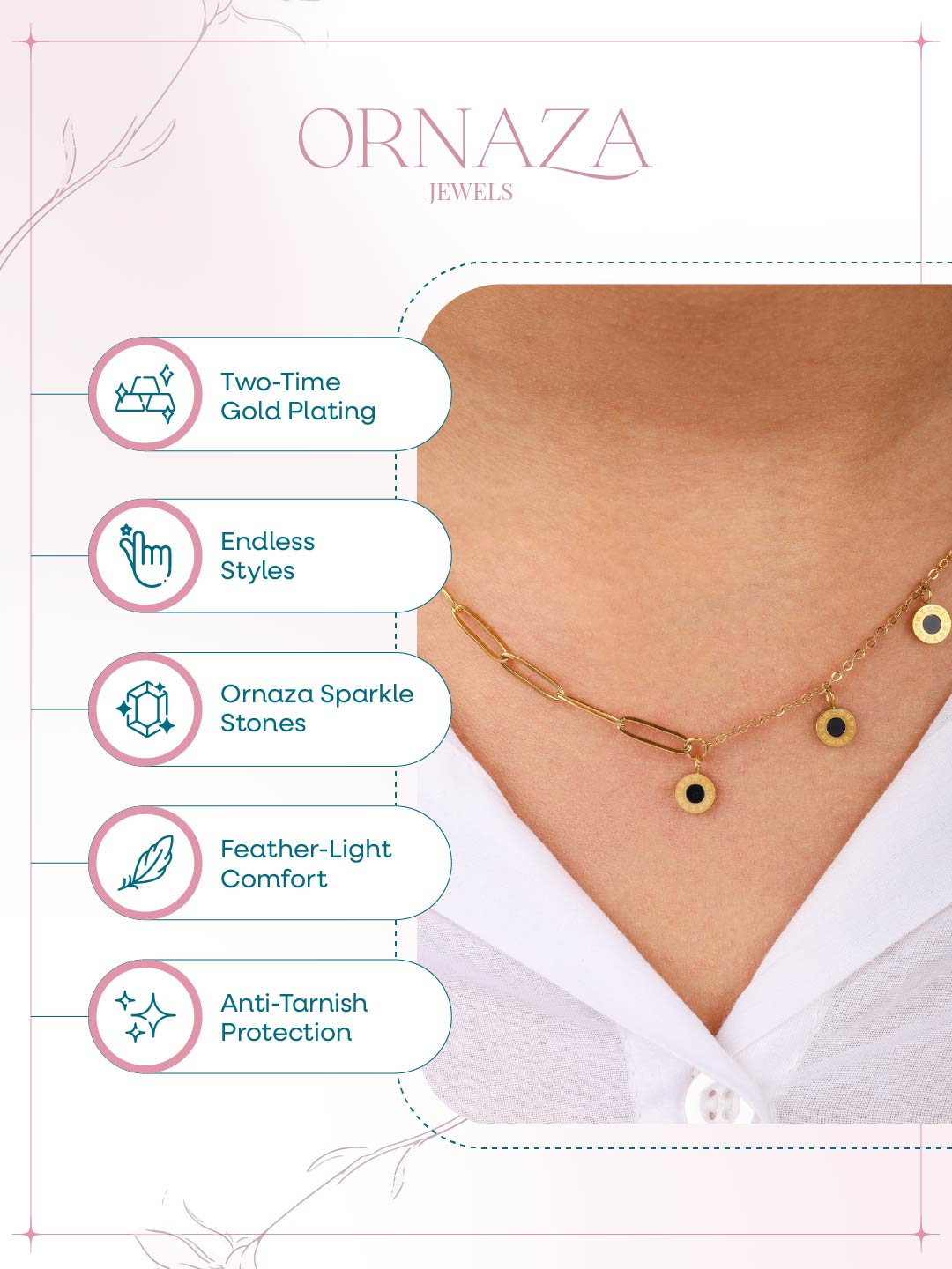 Dual Chain Charm Necklace