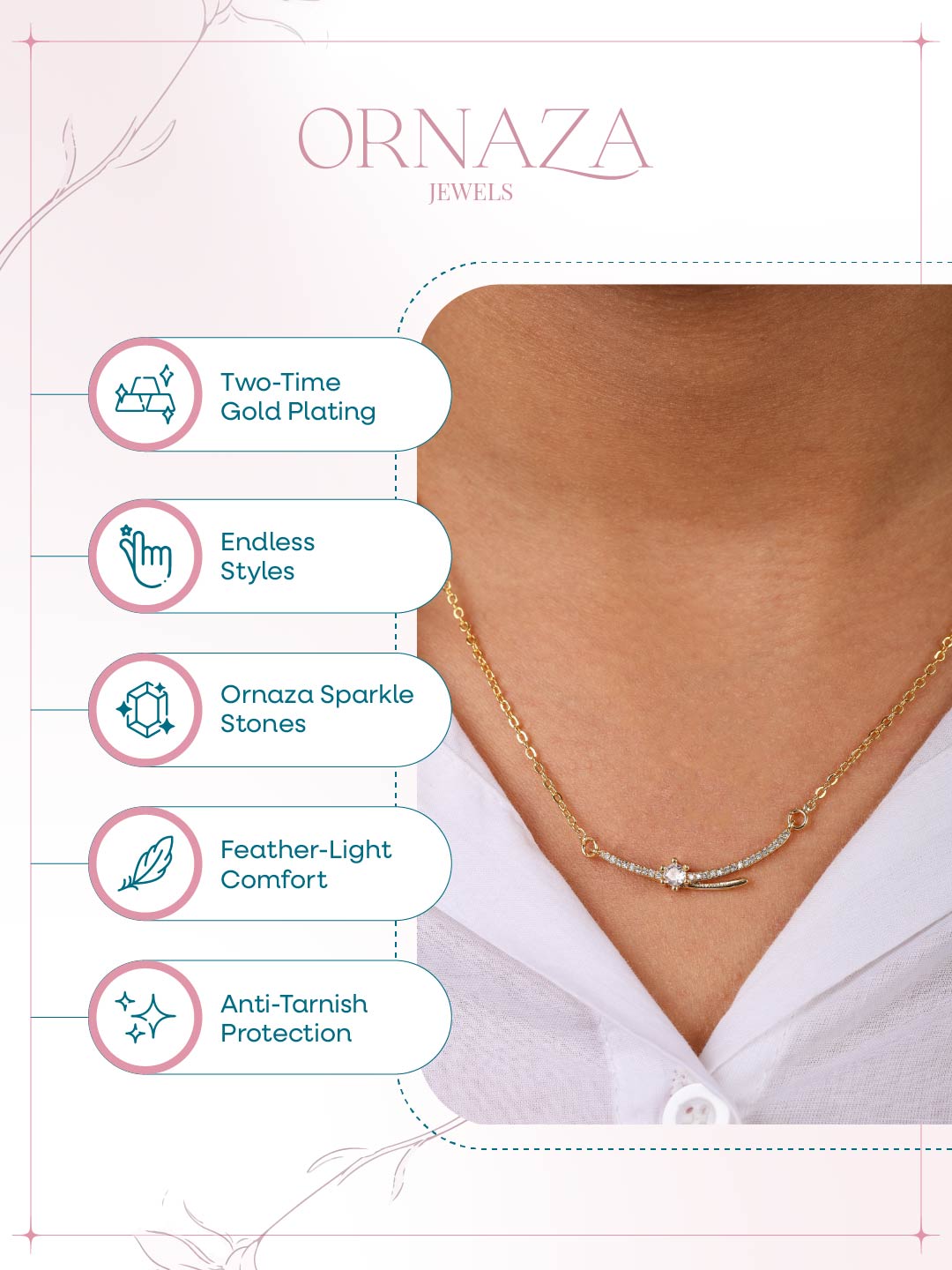 Solitaire Curve Necklace