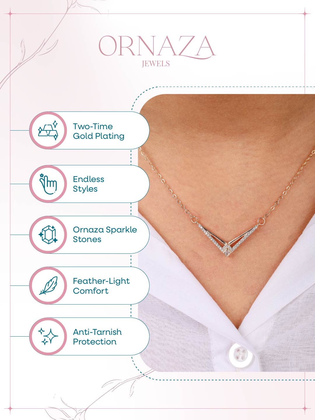 Crystal V Elegance Necklace