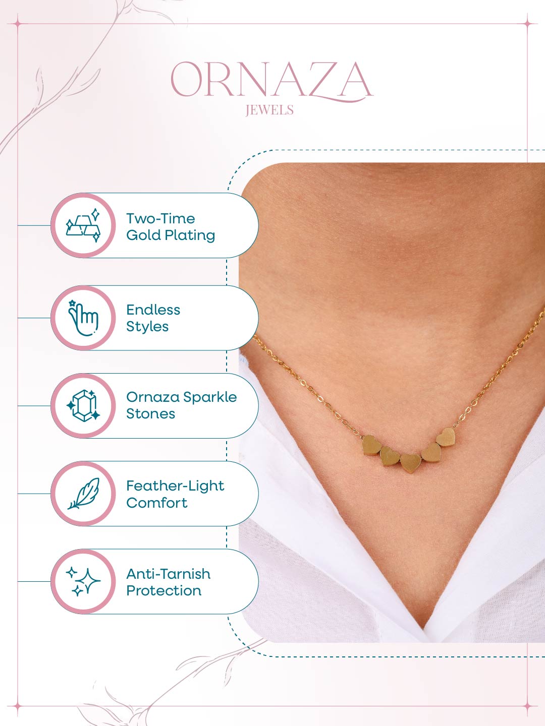 Golden Hearts Necklace