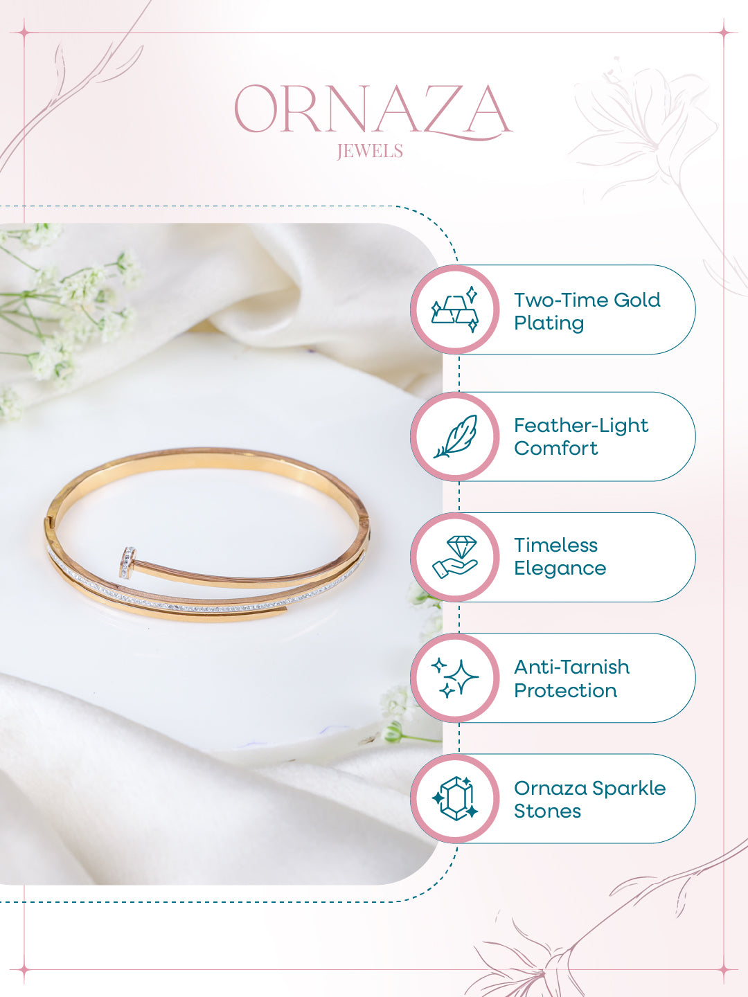 Rose Nail Bracelet