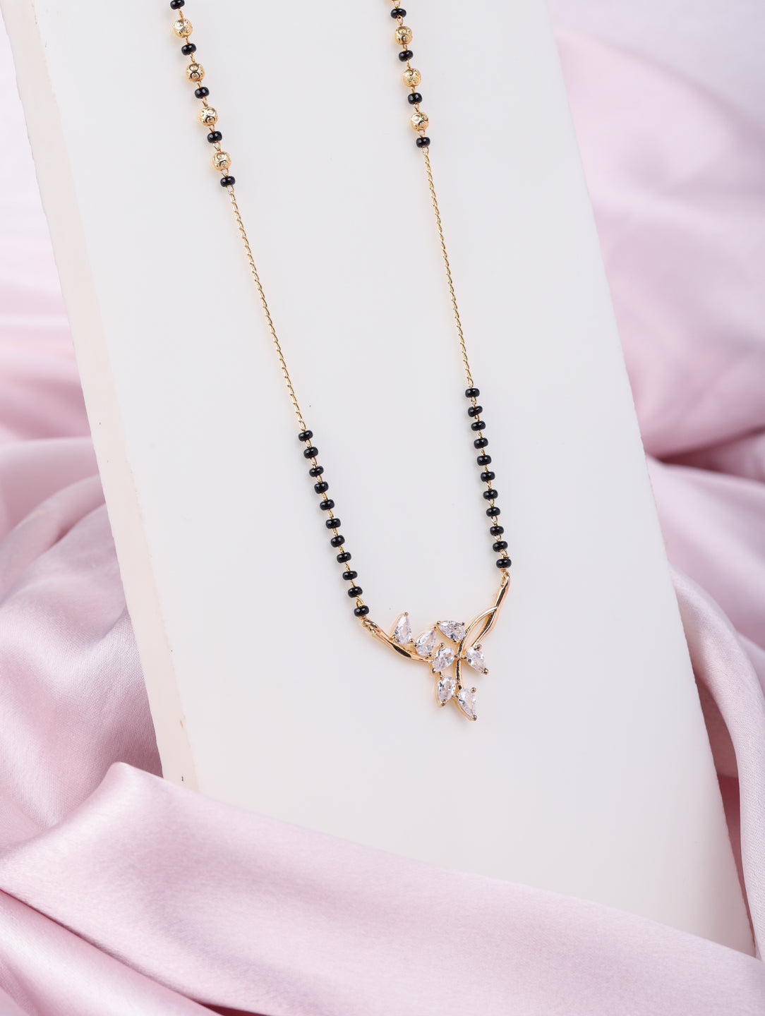 Crystal Leaf Mangalsutra