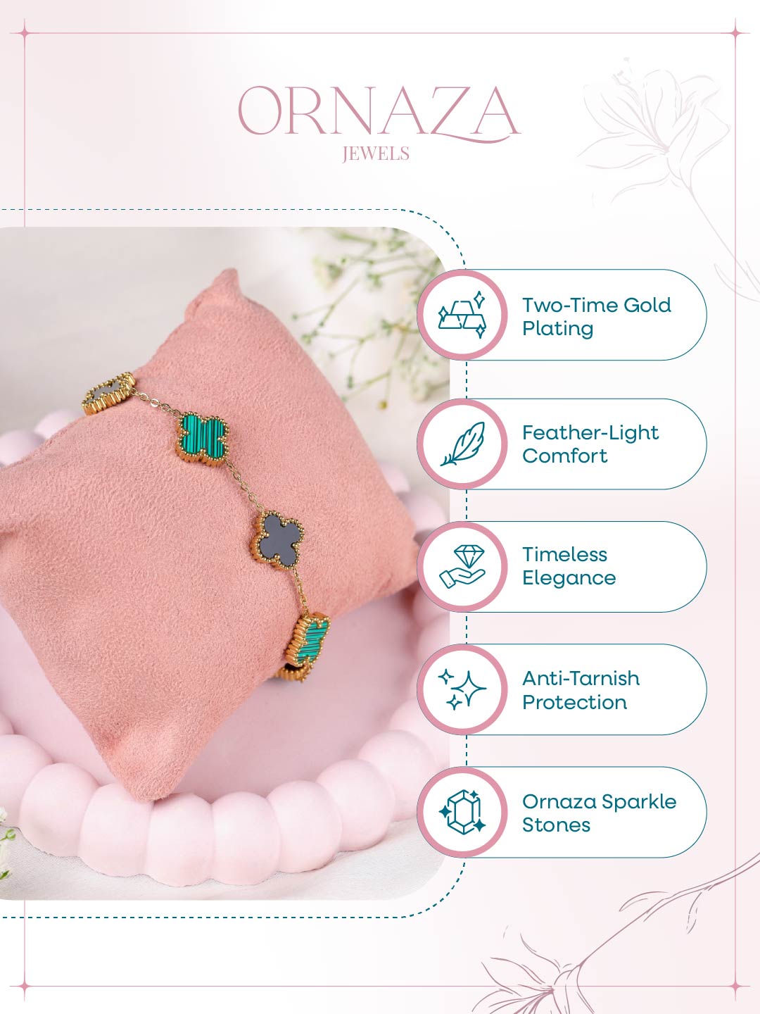 Reversible Clover Charm Bracelet