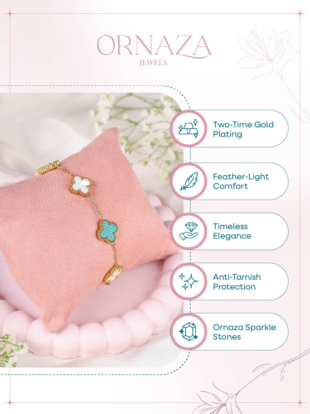 Reversible Clover Charm Bracelet