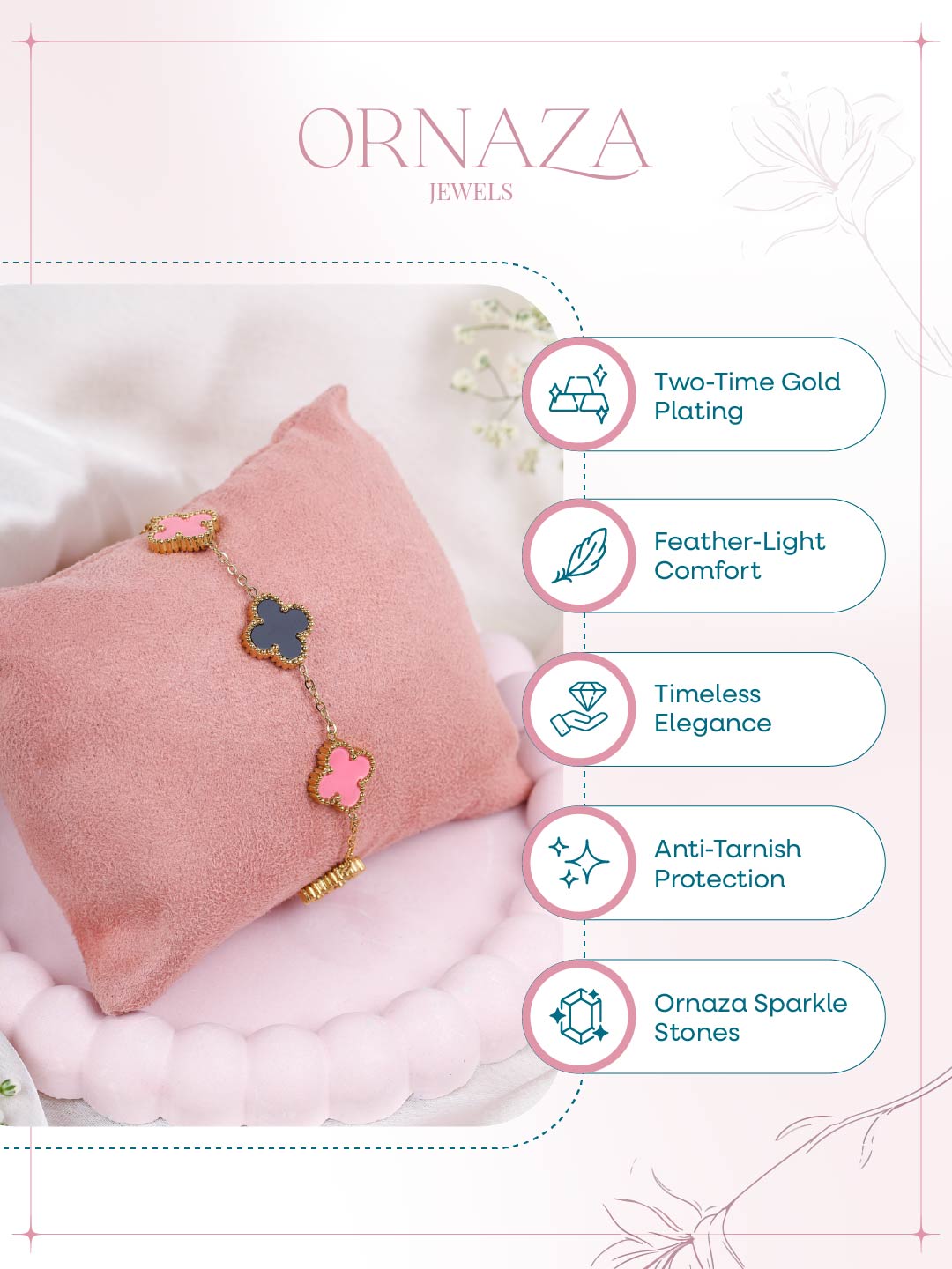 Reversible Clover Charm Bracelet