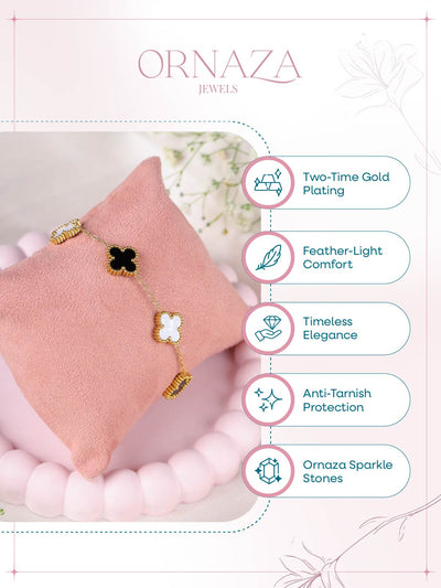 Dual Tone Clover Bracelet