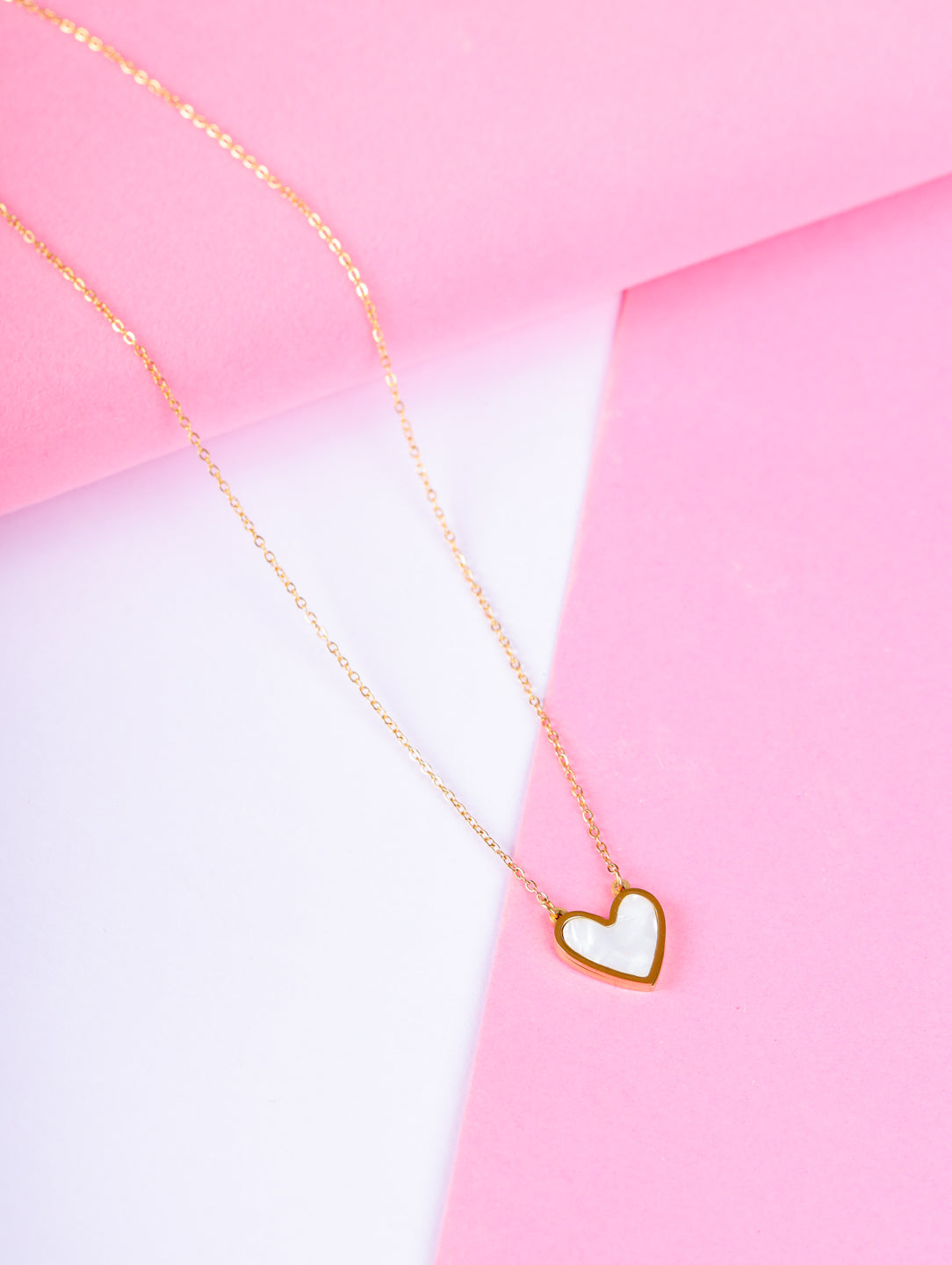 White Shell Heart Necklace