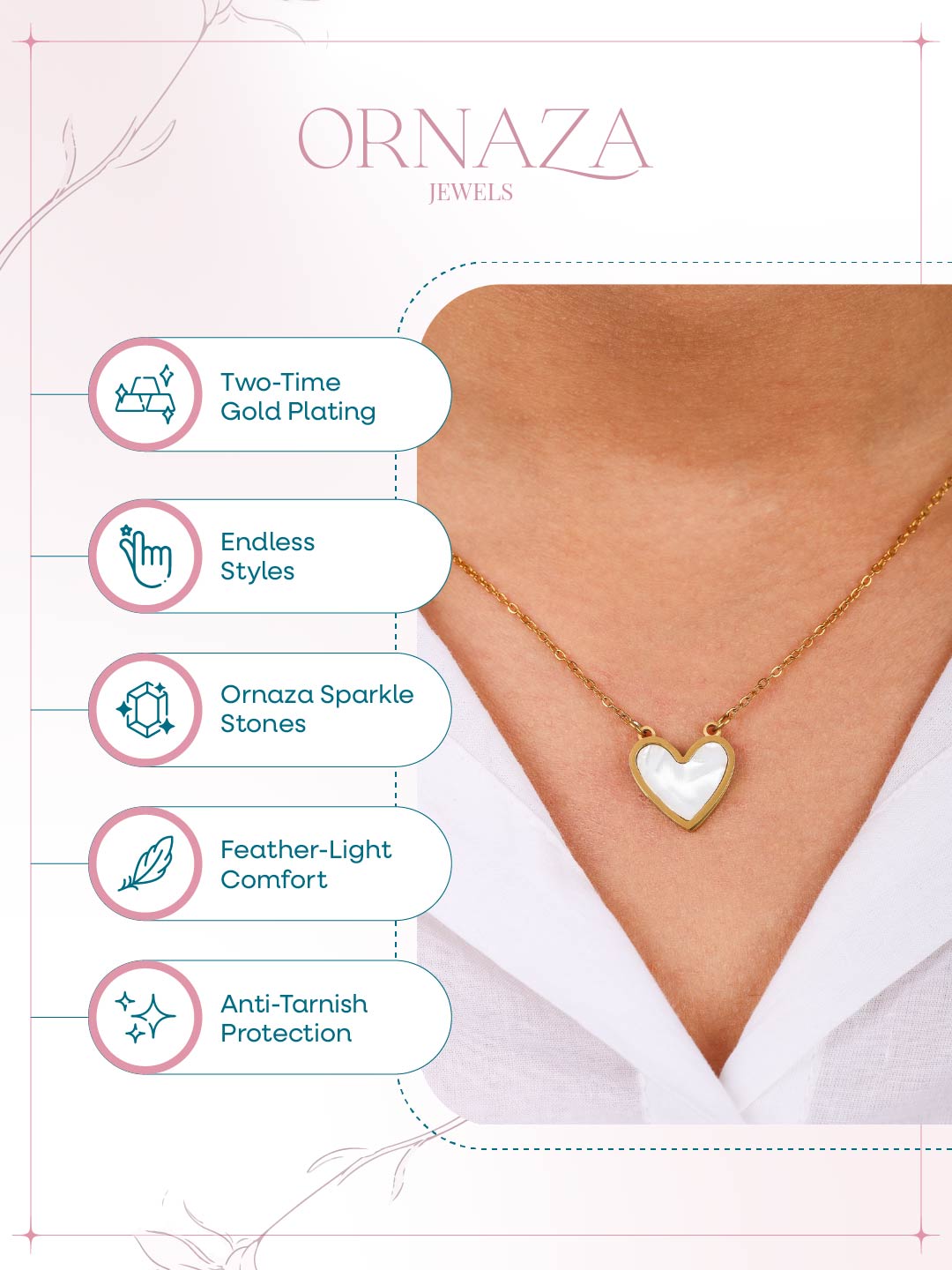 White Shell Heart Necklace