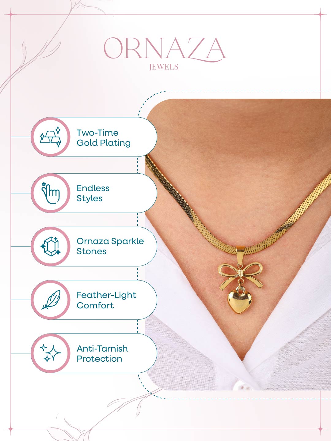 Bow & Heart Necklace