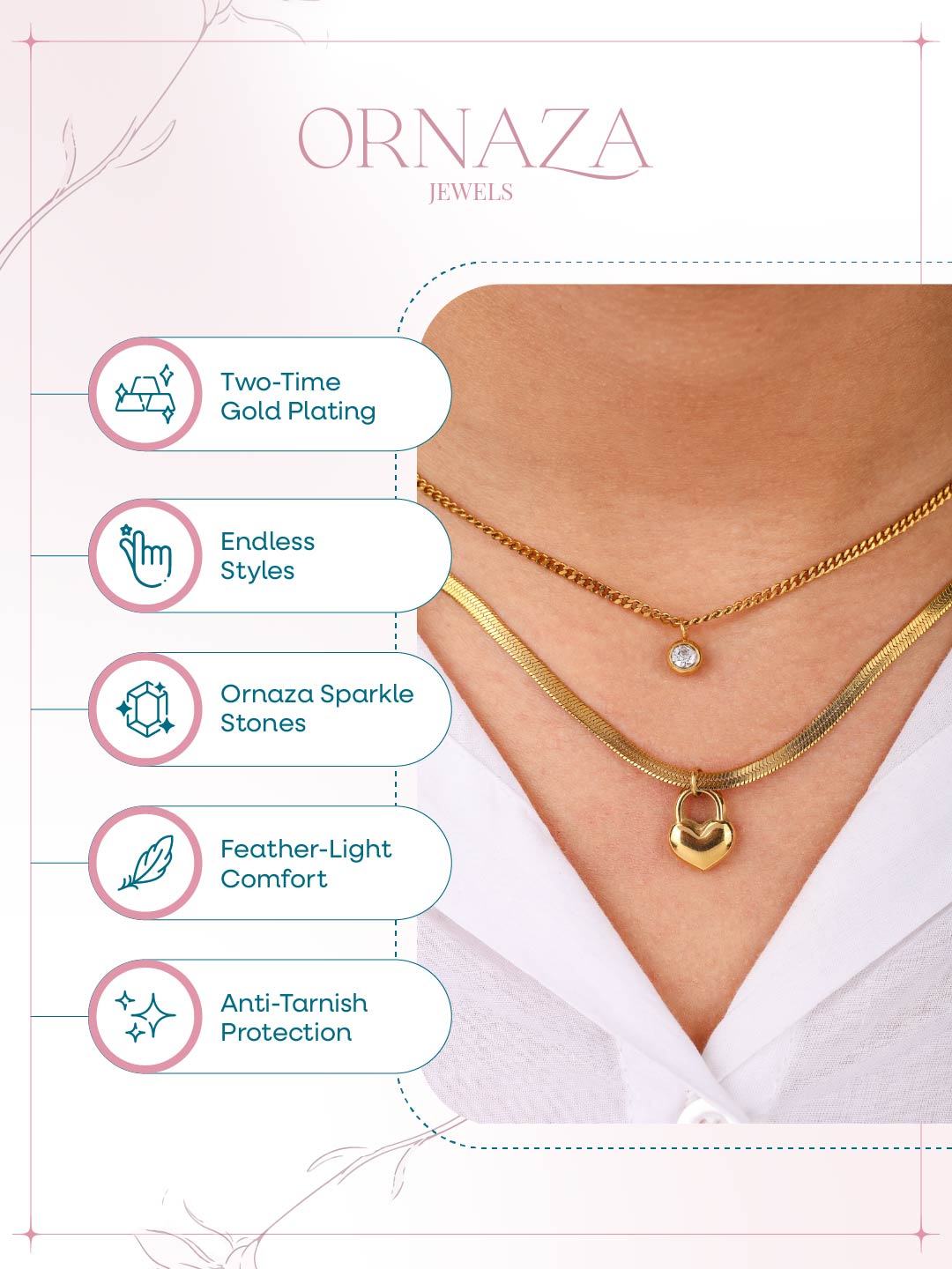 Layered Heart Lock Necklace