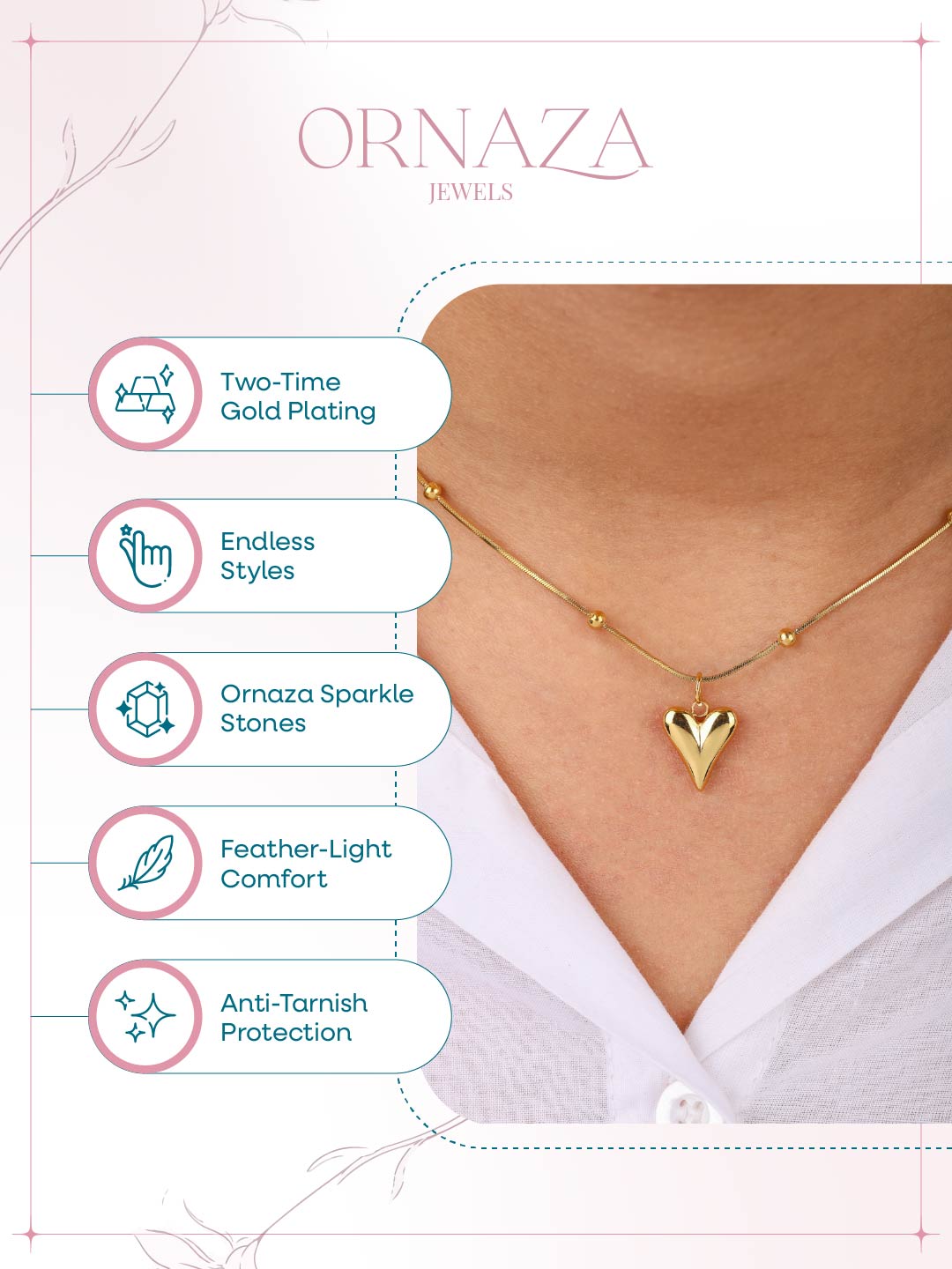 Pointed Heart Necklace