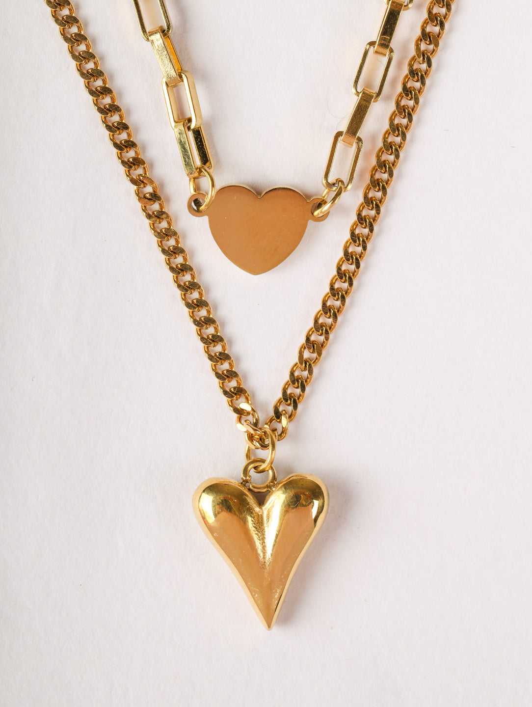 Double Heart Layered Necklace