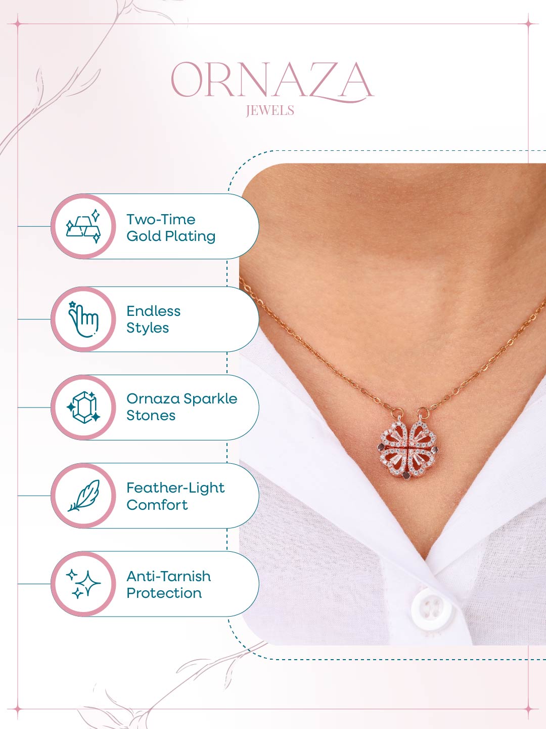 Rose Gold Clover Necklace