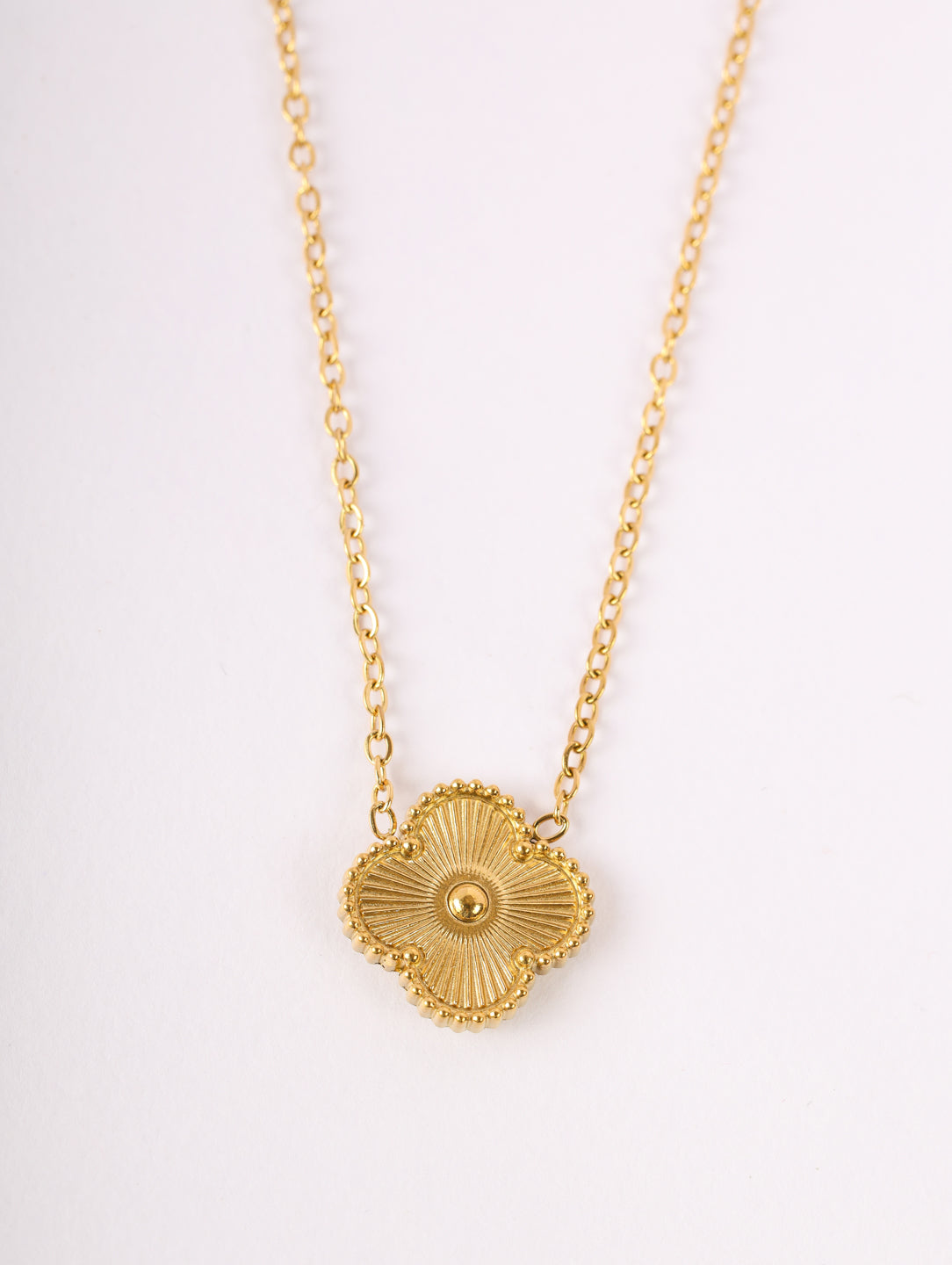 Golden Clover Flower Necklace