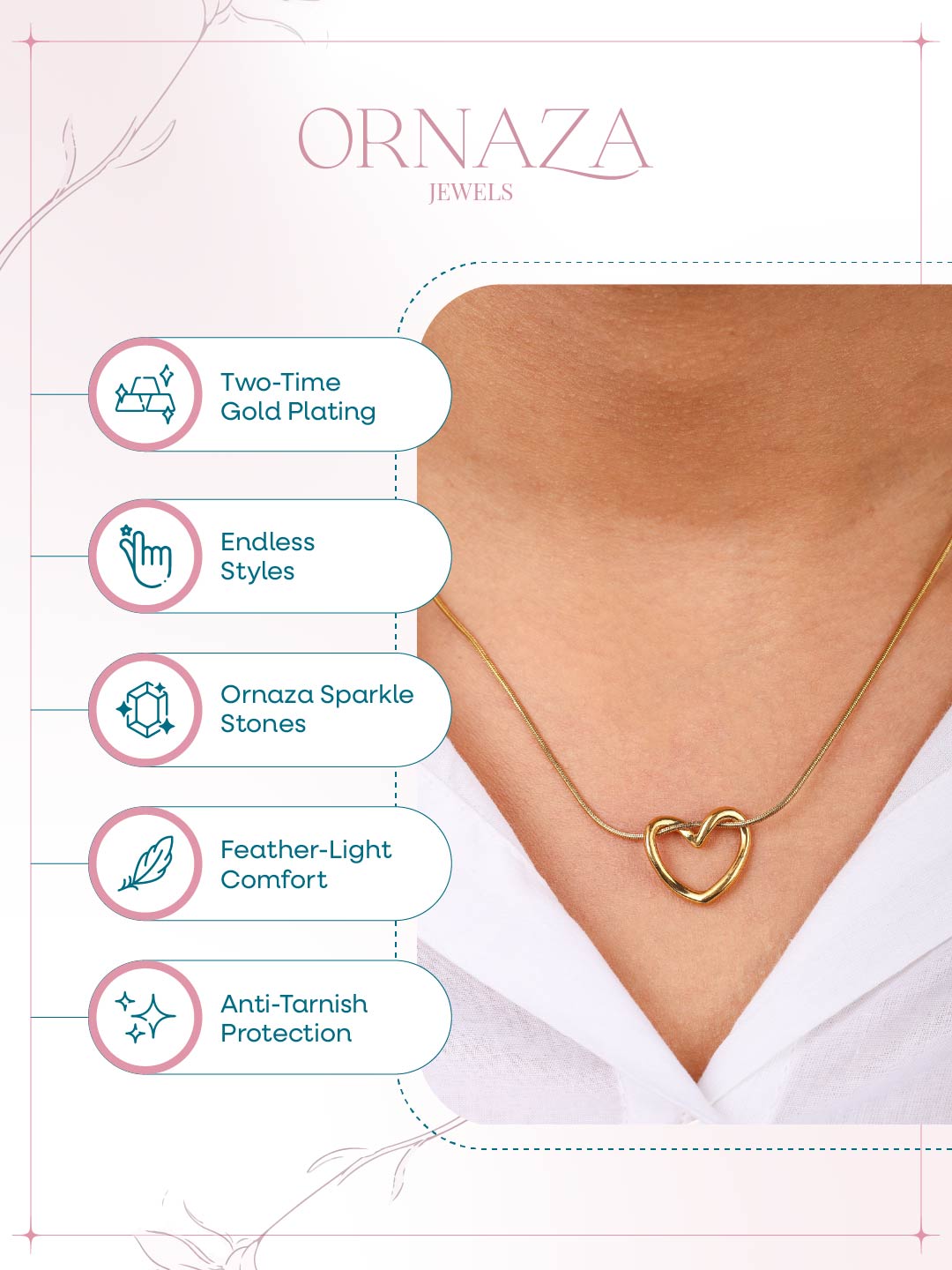 Golden Open Heart Necklace