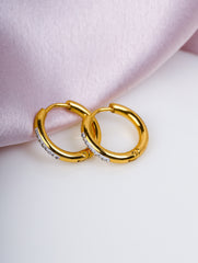 Crystal Edge Gold Hoops